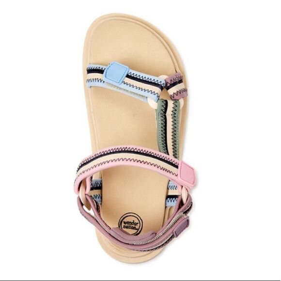 NWT Chunky platform hiking pink blue Nature Sandals size 9‎ - Picture 3 of 6